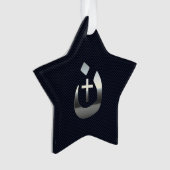 Christian Nazarene Symbol on Navy Blue Ornament (voorkant)