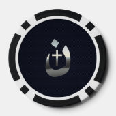 Christian Nazarene Symbol on Navy Blue Poker Chips (Achterkant)