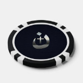Christian Nazarene Symbol on Navy Blue Poker Chips (Enkel)