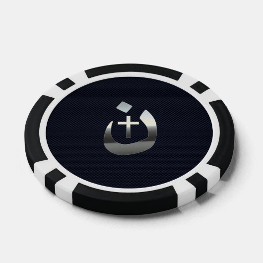 Christian Nazarene Symbol on Navy Blue Poker Chips (Enkel)