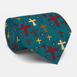 Christian Neck Tie with Crosses Stropdas