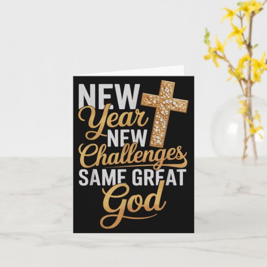 Christian New Years 2026 Happy New Year Same Great Kaart (Gele Bloem)