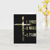 Christian One Cross Plus Three Nails Equals Forgiv Kaart (Gele Bloem)