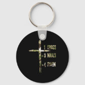 Christian One Cross Plus Three Nails Equals Forgiv Sleutelhanger (Voorkant)