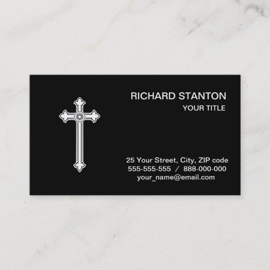 Christian orthodox cross visitekaartje (Voorkant)