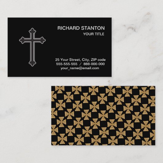 Christian orthodox cross visitekaartje (Voorkant / Achterkant)
