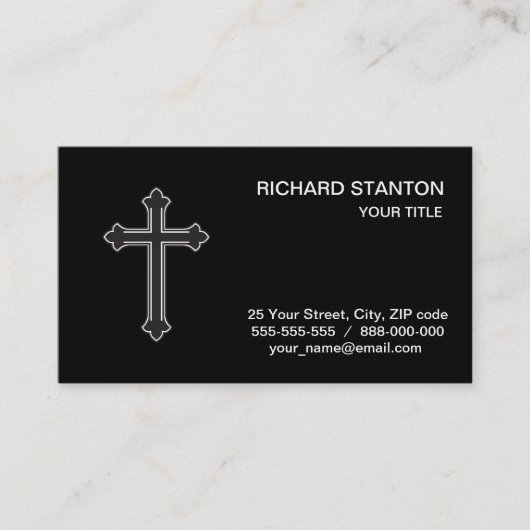 Christian orthodox cross visitekaartje (Voorkant)