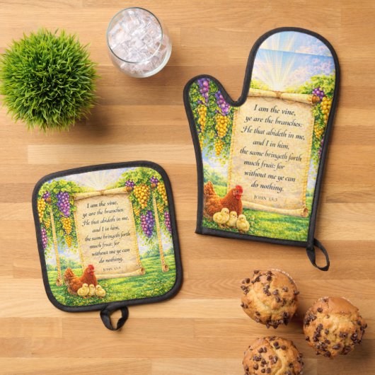 Christian Oven Mitt & Potholder Set (Top down)