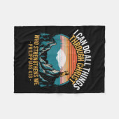 Christian Philippians 4_13 Religious Lion Strength Fleece Deken (Voorkant (Horizontaal))