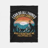 Christian Philippians 4_13 Religious Lion Strength Fleece Deken (Voorkant)