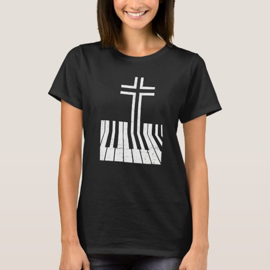 Christian Piano Player Funny Design Piano Teacher  T-shirt (Voorkant)