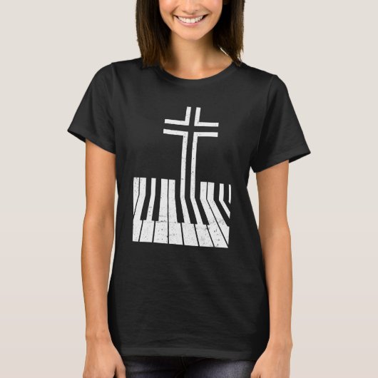 Christian Piano Player Funny Design Piano Teacher T-shirt (Voorkant)