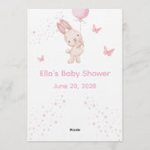 Christian Pink Girl Baby Shower Invitation Kaart (Achterkant)