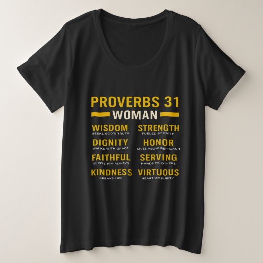 Christian Plus-Size Shirt Proverbs 31 Woman (Design voorkant)