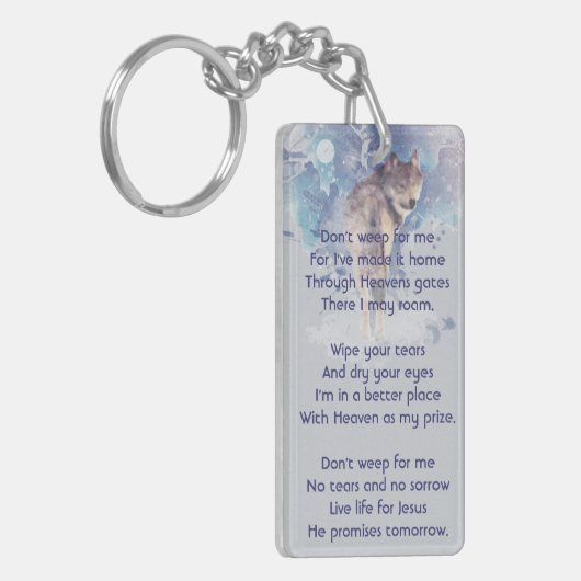Christian Pocket Keepsake Memorial   Wolf Sleutelhanger (Voorkant Links)