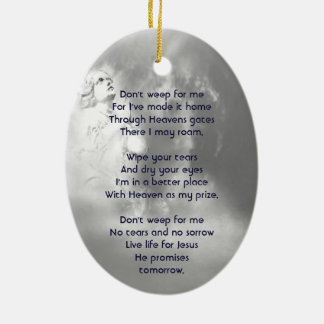 Christian Poem Memorial Keepsake Angel Sky Clouds  Keramisch Ornament