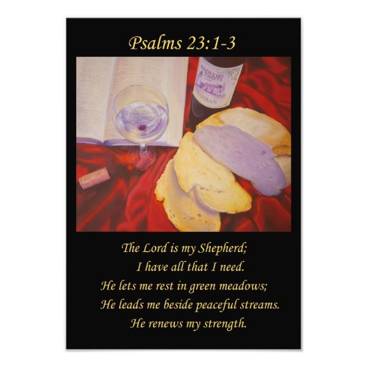 Christian poster Psalm 23 The Lord is my Shepherd. (Voorkant)