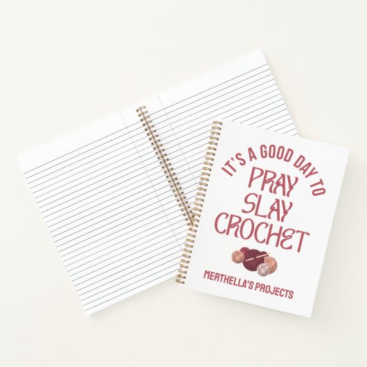 Christian PRAY SLAY CROCHET Craft Projects Notitieboek (Binnen)