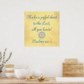 Christian Quote Make a Joyful Shout Poster (Keuken)
