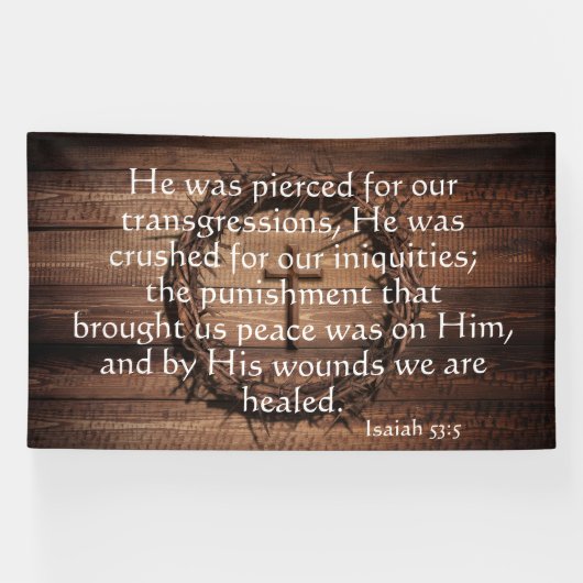Christian Redemption Scripture with Crown of Thorn Spandoek (Horizontaal)