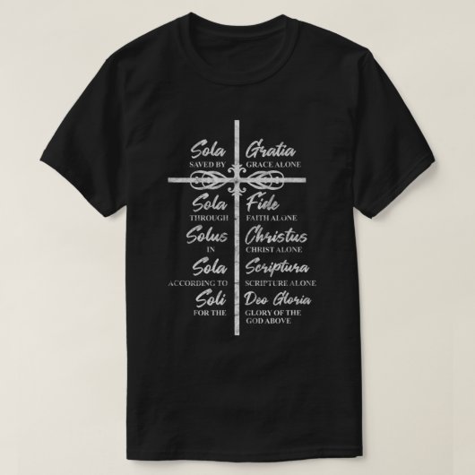 Christian Religious Faith Sola Gratia 5 Solas Refo T-shirt (Design voorkant)