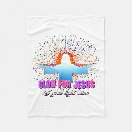 Christian Religious Glow For Jesus Let Your Light  Fleece Deken (Voorkant)