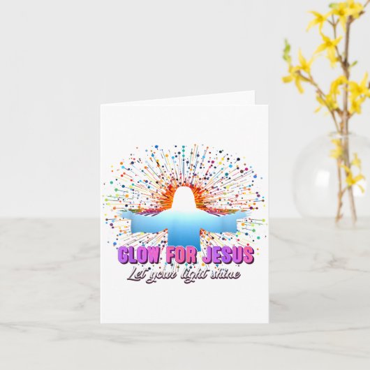 Christian Religious Glow For Jesus Let Your Light  Kaart (Gele Bloem)