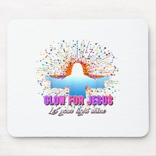 Christian Religious Glow For Jesus Let Your Light  Muismat (Voorkant)