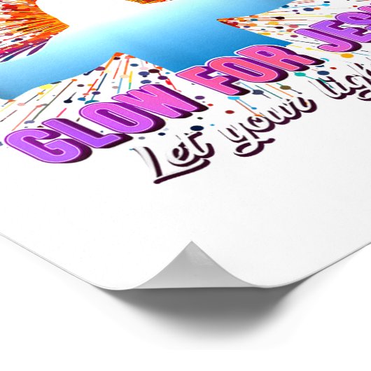 Christian Religious Glow For Jesus Let Your Light Poster (Hoek)