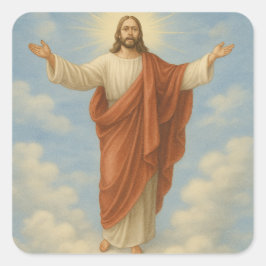 christian Religious Jesus Vierkante Sticker