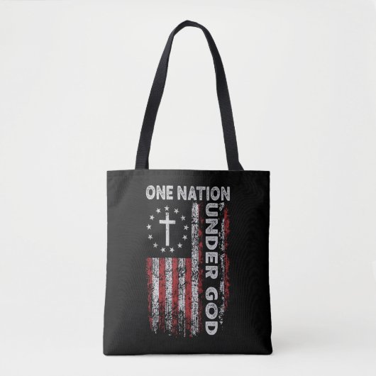 Christian Religious One Nation Under God Tote Bag (Voorkant)