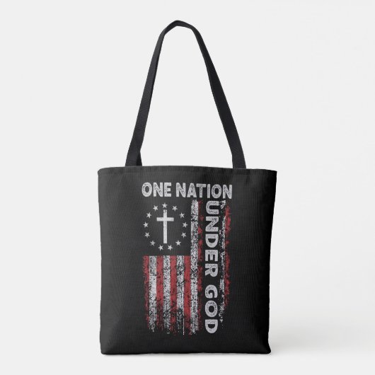 Christian Religious One Nation Under God Tote Bag (Achterkant)
