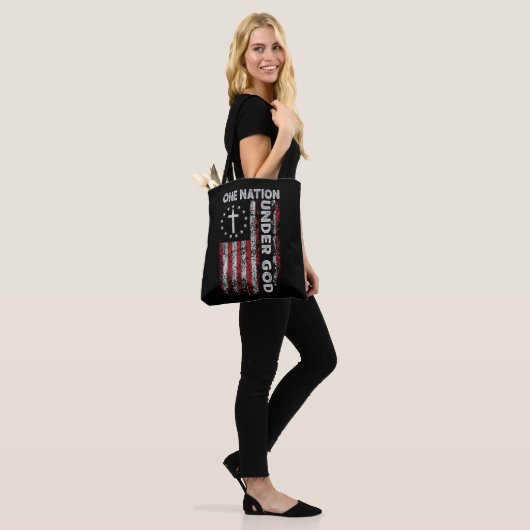 Christian Religious One Nation Under God Tote Bag (Op model)