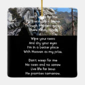 Christian Rock Climber Memorial Keepsake Keramisch Ornament (Achterkant)