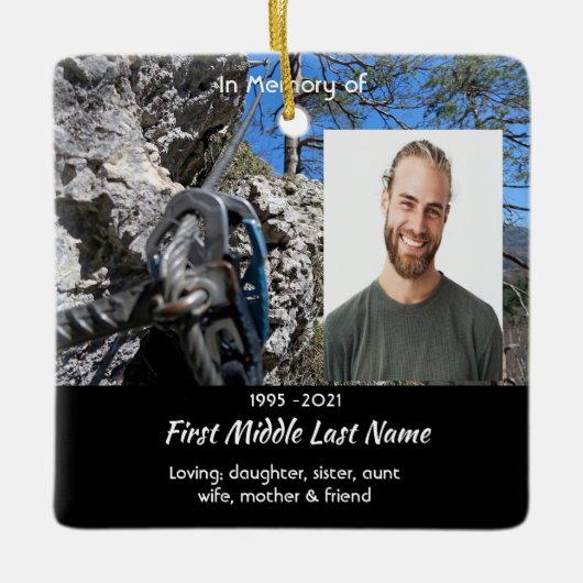 Christian Rock Climber Memorial Keepsake Keramisch Ornament (Voorkant)