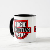 Christian Rock/Metal White/Black Coffee Mug Mok (Voorkant links)
