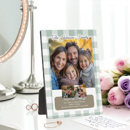 Christian Sage Buffalo Plaid Family Photo Collage Fotoplaat