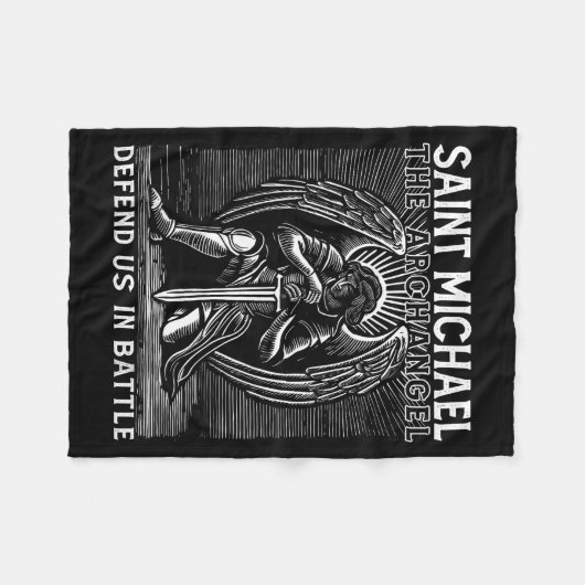 Christian Saint Michael Catholic Saint Defend Us I Fleece Deken (Voorkant (Horizontaal))