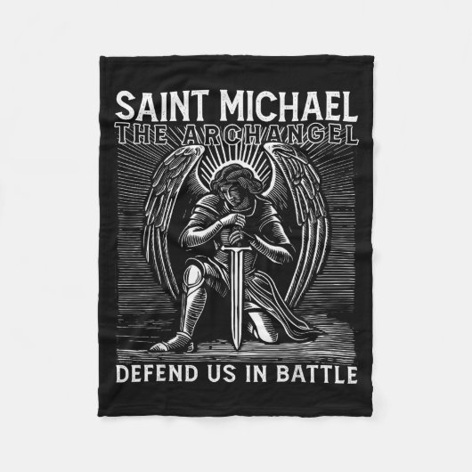 Christian Saint Michael Catholic Saint Defend Us I Fleece Deken (Voorkant)