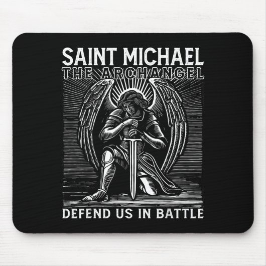 Christian Saint Michael Catholic Saint Defend Us I Muismat (Voorkant)