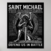 Christian Saint Michael Catholic Saint Defend Us I Poster (Voorkant)