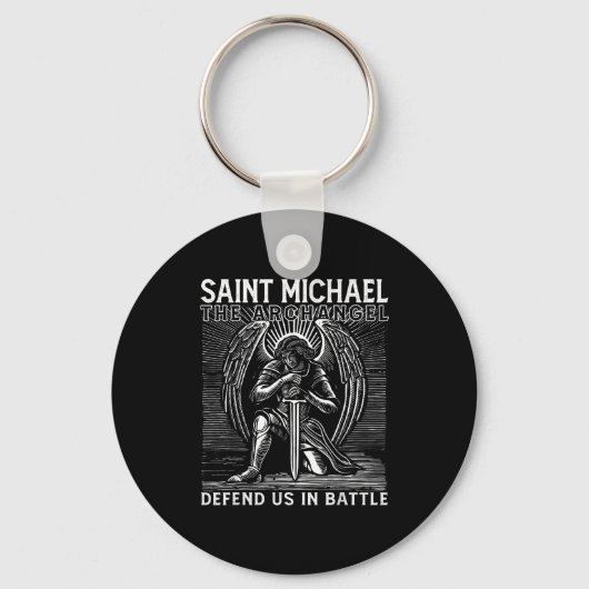 Christian Saint Michael Catholic Saint Defend Us I Sleutelhanger (Voorkant)