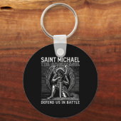 Christian Saint Michael Catholic Saint Defend Us I Sleutelhanger (Voorkant)
