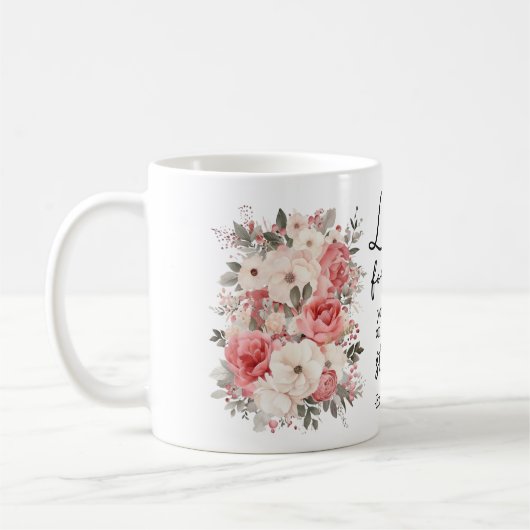 Christian Scripture Floral Mug Koffiemok (Links)