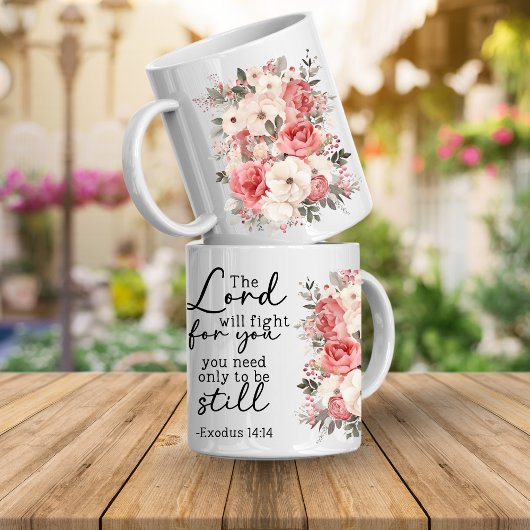 Christian Scripture Floral Mug Koffiemok