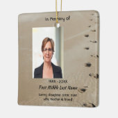 Christian Scripture Keepsake Footprints in Sand Keramisch Ornament (Links)