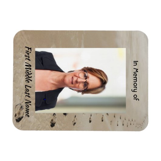 Christian Scripture Keepsake Footprints in Sand Magneet (Horizontaal)