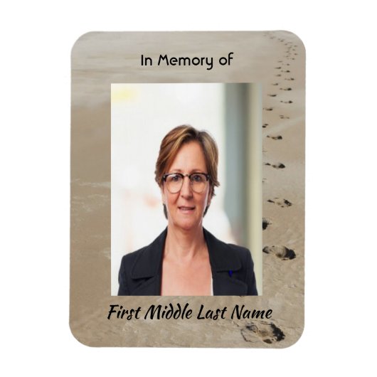 Christian Scripture Keepsake Footprints in Sand Magneet (Verticaal)