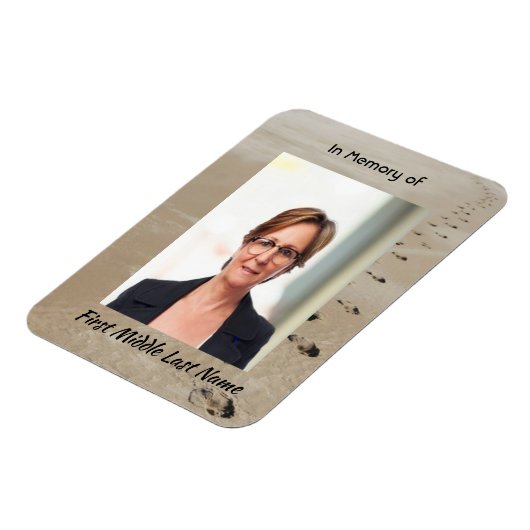 Christian Scripture Keepsake Footprints in Sand Magneet (Linkerzijde)