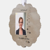 Christian Scripture Keepsake Footprints in Sand Ornament Kaart (Links)